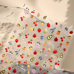 Cute 3D Fruit Nail Art Stickers - Blueberry, Ladybug & Floral Decals 1382