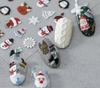 Cute 5D Christmas Nail Stickers | Santa, Reindeer, Snowman Holiday Nail Art Decals