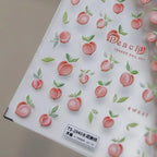 Cute 5D Embossed Peach Nail Stickers Sweet Summer Fruit Nail Art Decals TS2939