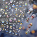 Cute 5D Embossed Penguin Christmas Nail Stickers - Winter Holiday Nail Art Decals 5245
