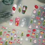 Cute Christmas Trees & Candy Canes Nail Stickers M815