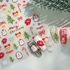 Cute Christmas Trees & Candy Canes Nail Stickers M815