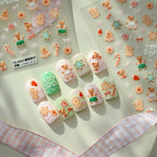 Cute Gingerbread Christmas Nail Stickers - Xmas Deer Tree Snowman Holiday Decals 
