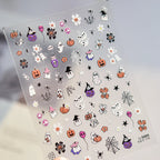 Cute Halloween 3D Nail Stickers - Spooky Cat, Ghost & Pumpkin Nail Art Decals