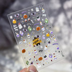 Cute Halloween Nail Stickers - Pumpkin Ghost Bat Skull Decals for Spooky Fun 5365