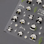 Cute Panda Nail Art Stickers Animal Adhesive Embossed Sticker Decals MN299