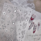 Cyber Sigilism Nail Stickers - Gothic Tribal Heart & Cross Decals 5914