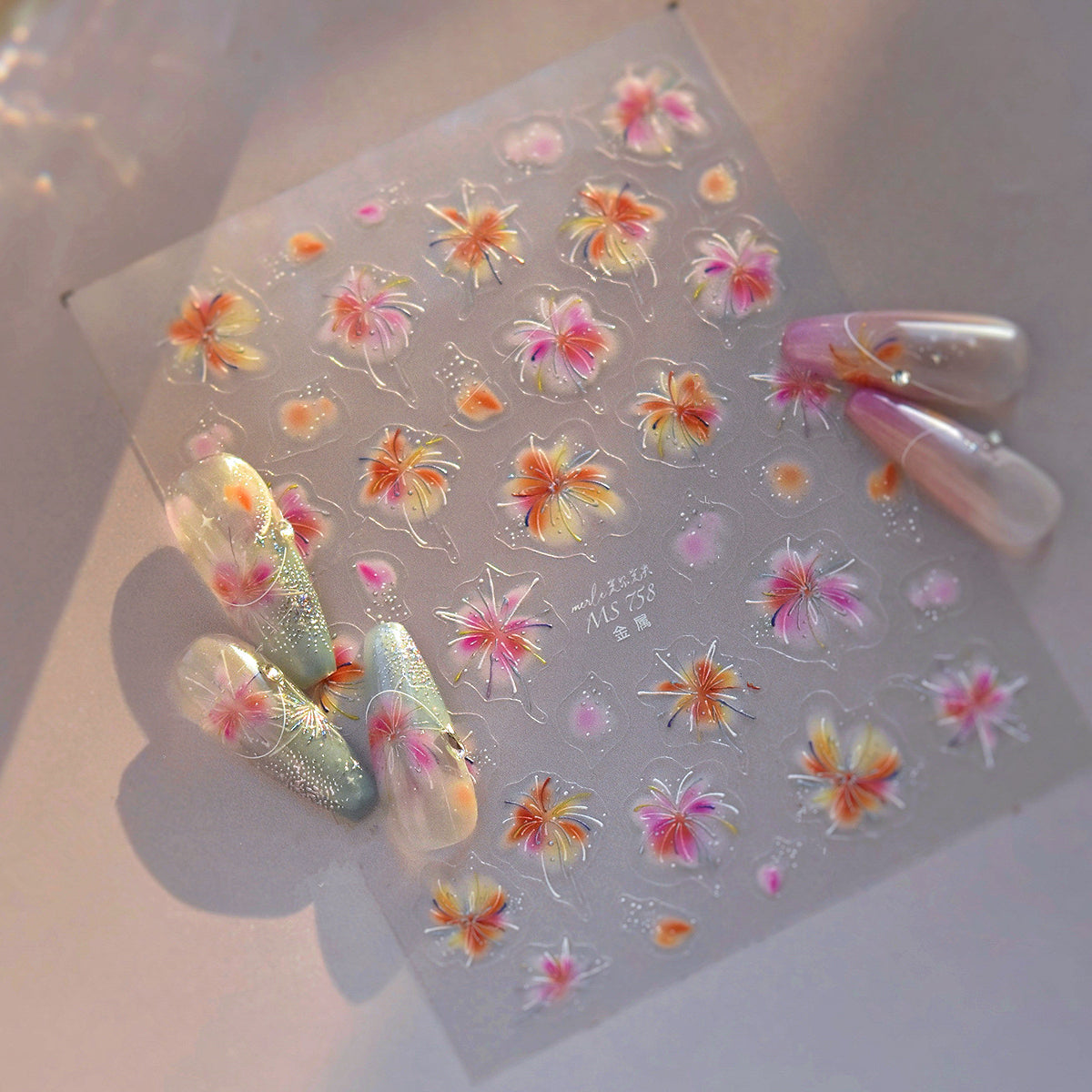 DIY Firework Nail Art Stickers | Sparkle & Celebration Decals for Manicure