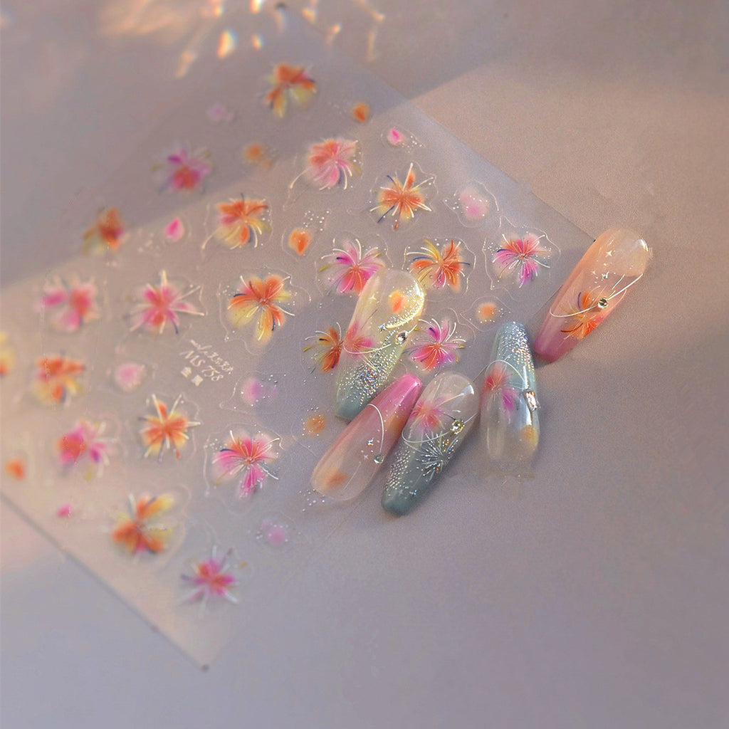 DIY Firework Nail Art Stickers | Sparkle & Celebration Decals for Manicure