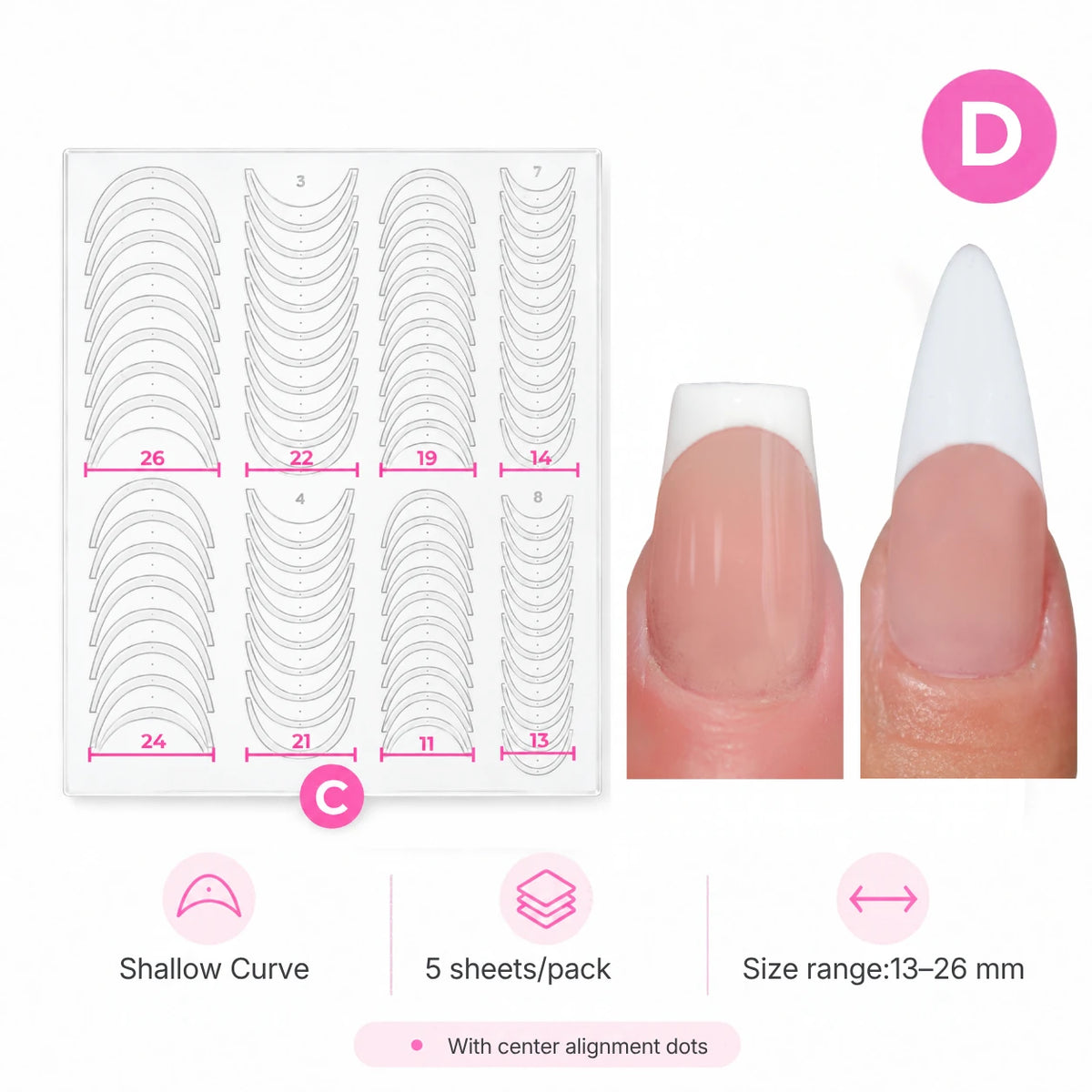 Pro French Manicure Tip Guides No bleeding Stencils
