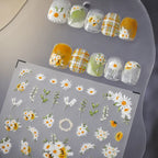 Daisy Nail Art Stickers Daisy Flower Adhesive Embossed Sticker Decals TS2431