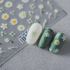Daisy Flower Nail Art Stickers 3D Floral Adhesive Sticker Decals TS749