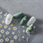 Daisy Flower Nail Art Stickers 3D Floral Adhesive Sticker Decals TS749