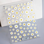 Daisy Flower Nail Art Stickers 3D Floral Adhesive Sticker Decals TS749