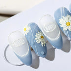 Daisy Flower Nail Art Stickers Adhesive Embossed Floral Sticker Decals 