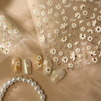 Daisy Flower Nail Art Stickers Adhesive White Daisy Jelly Sticker Decals