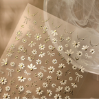 Daisy Flower Nail Art Stickers Adhesive White Daisy Jelly Sticker Decals