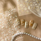 Daisy Flower Nail Art Stickers Adhesive White Daisy Jelly Sticker Decals