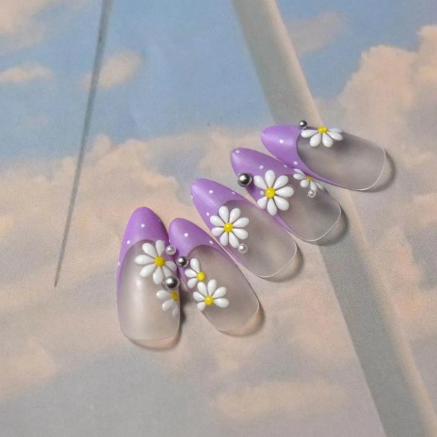 Daisy Flower Nail Art Stickers Adhesive White Daisy Jelly Sticker Decals to3856