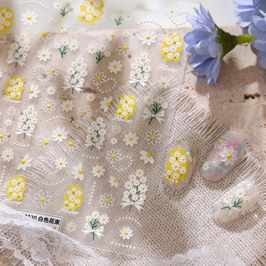 Daisy Flower Nail Art Stickers Decals TS2431