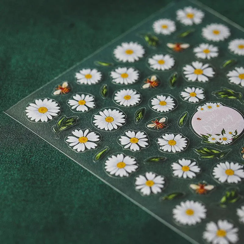 Daisy Flower Nail Art Stickers Floral Adhesive Sticker Decals TS020