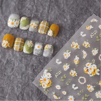 Daisy Nail Art Stickers Daisy Flower Adhesive Embossed Sticker Decals TS2431