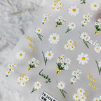 Daisy Nail Art Stickers Daisy Flower Adhesive Embossed Sticker Decals TS2431