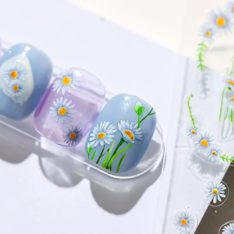 Daisy Nail Art Stickers Little Flower Adhesive Sticker Decals KX250