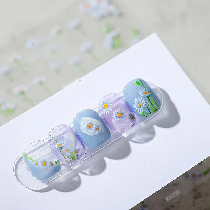Daisy Nail Art Stickers Little Flower Adhesive Sticker Decals KX250