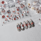 Dark Joker Nail Art Stickers Adhesive Embossed Ghost Style Sticker Decals to3328