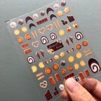 Desserts Cake Design Nail Art Stickers Cookies Adhesive Sticker Decals TS421