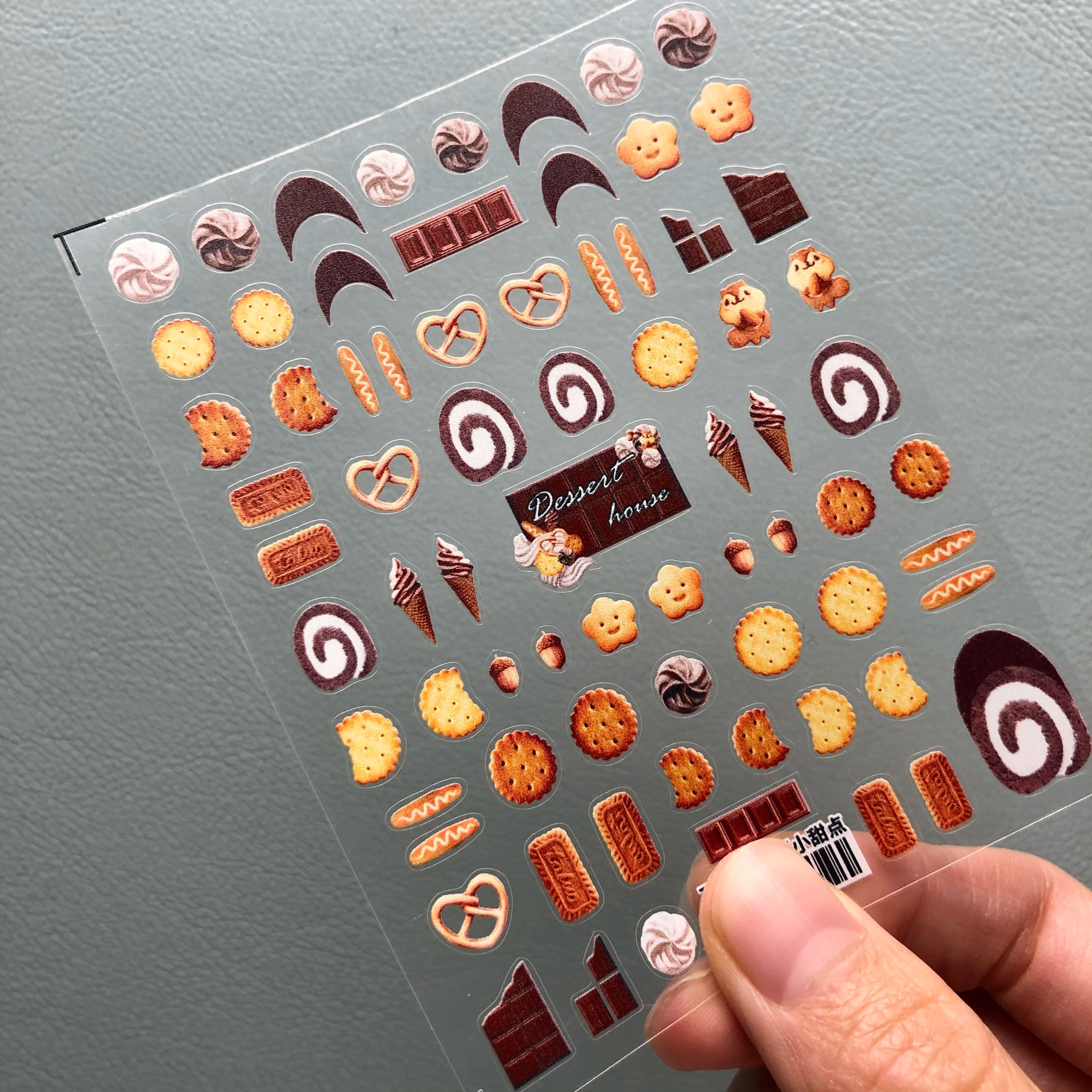 Desserts Cake Design Nail Art Stickers Cookies Adhesive Sticker Decals TS421