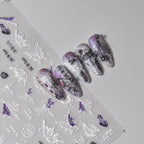 Dragonfly Cicada Nail Art Stickers Adhesive Embossed Butterfly Animals Sticker Decals 