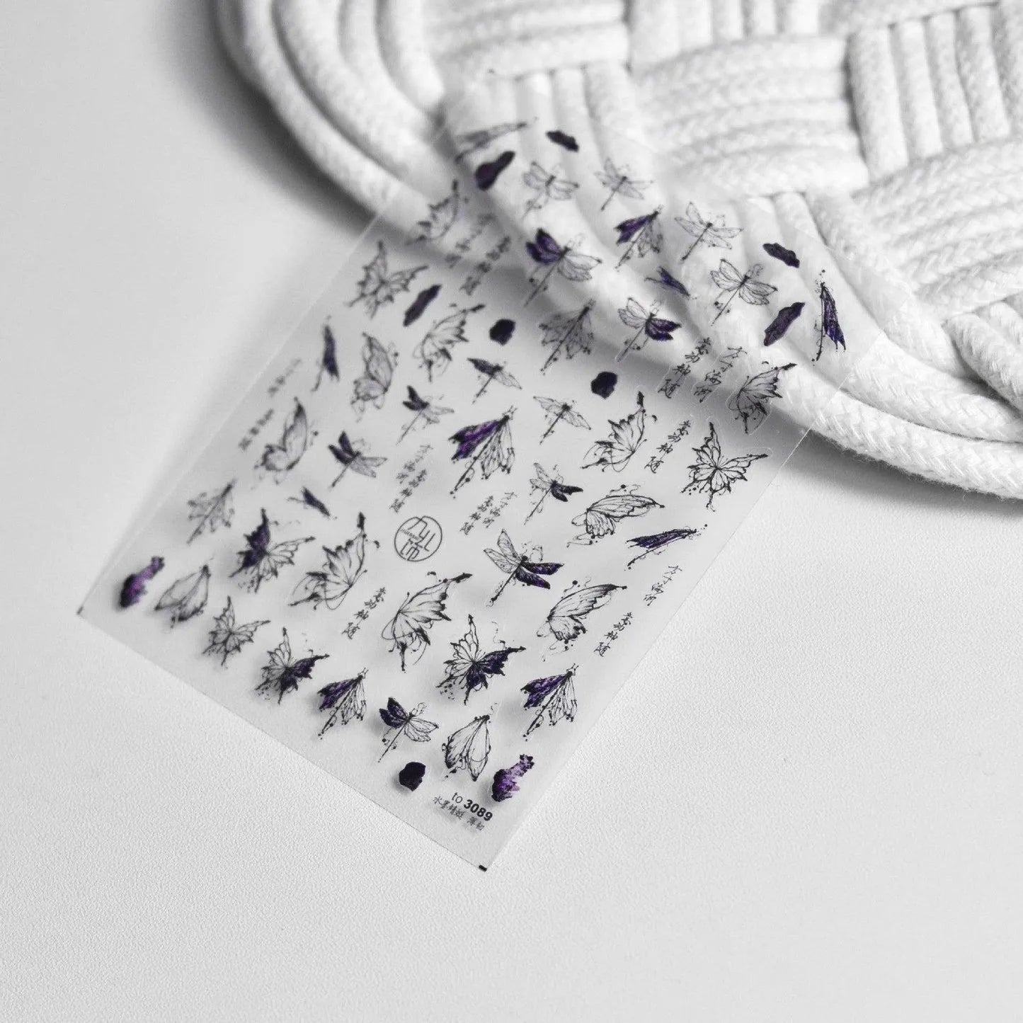 Dragonfly Cicada Nail Art Stickers Adhesive Embossed Butterfly Animals Sticker Decals 