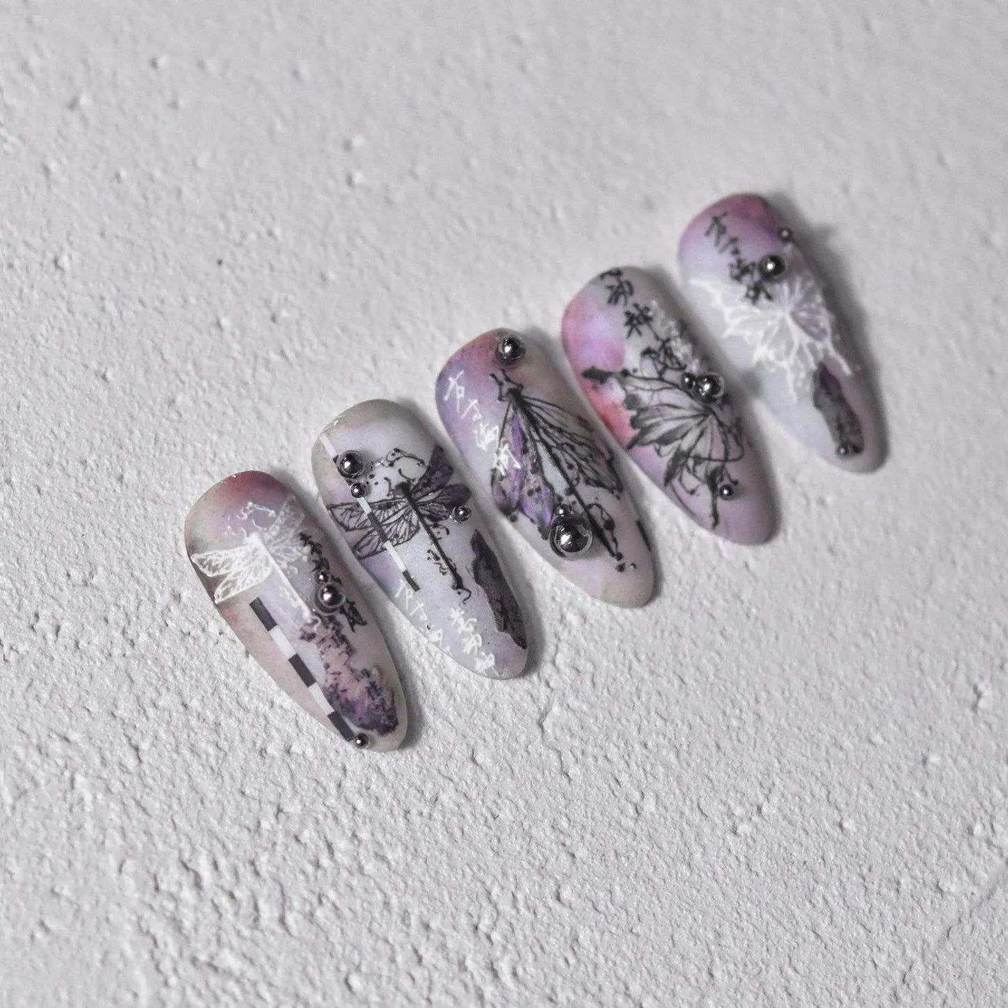 Dragonfly Cicada Nail Art Stickers Adhesive Embossed Butterfly Animals Sticker Decals 