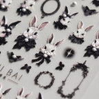 Duke Bunny Nail Art Stickers Adhesive Rabbit Embossed Sticker Decals