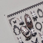 Duke Bunny Nail Art Stickers Adhesive Rabbit Embossed Sticker Decals
