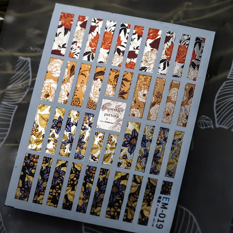 Metal Colors Love Heart Nail Art Stickers Decals EM001-023