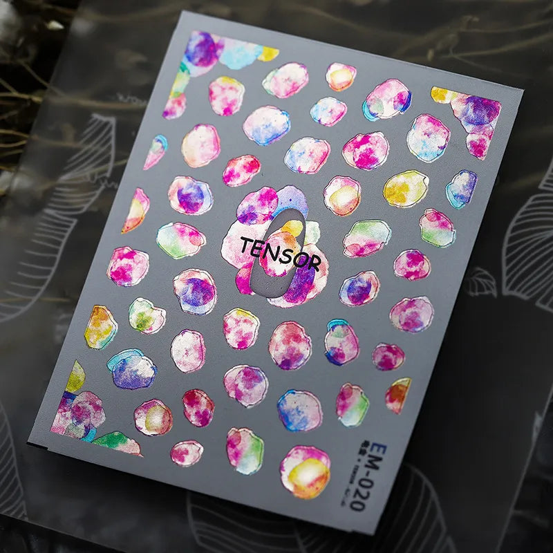 Metal Colors Love Heart Nail Art Stickers Decals EM001-023