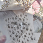 Elegant Sheer Floral Nail Stickers with Metallic Accents