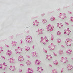 Elegant 5D Pink Cherry Blossom Nail Stickers | Romantic Spring Floral Nail Art Decals TS2875