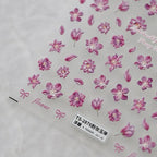 Elegant 5D Pink Cherry Blossom Nail Stickers | Romantic Spring Floral Nail Art Decals TS2875