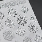 Elegant 5D White Damask Nail Stickers | Baroque Art for Bridal & Wedding Nails TS267