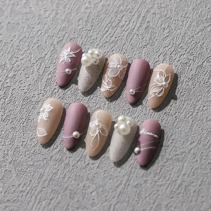 Elegant 5D White Floral Pearl Nail Stickers | Perfect for Bridal & Wedding Art TL105