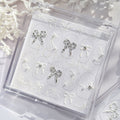 Elegant Bow Rhinestone Nail Stickers – Pre-Arranged Self-Adhesive Nail Gems MD020