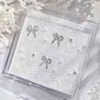 Elegant Bow Rhinestone Nail Stickers – Pre-Arranged Self-Adhesive Nail Gems MD020