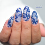 Elegant Lace Nail Foil Collection - White & Black Floral Wedding Art Decals