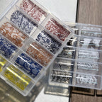 Elegant Lace Nail Foil Set - White & Black Floral Wedding Art Decals