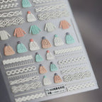 Elegant Sweater Pattern Nail Art Stickers Knitted Sweaters Embossed Adhesive Sticker Decals TS333