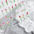 Elegant Watercolor Tulip Nail Stickers | Red & Pink Spring Floral Nail Art Decals TS627